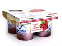 Yaourts confiture framboise x4